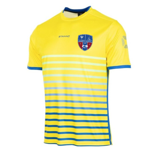 Sandbach United Yellow/Royal 3rd away shirt FUSION